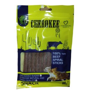 تشویقی جویدنی سگ مدل Beef Spiral Sticks با گوشت گوساله