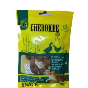 تشویقی جویدنی سگ Cherokee مدل Chicken & Duck Dental Knotted Bones