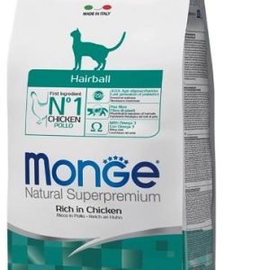 محصول غذای خشک گربه مونژه مدل Hairball وزن ۱.۵ کیلوگرم 
