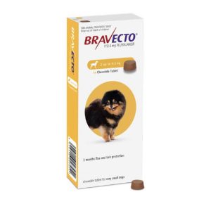 قرص ضد کک و کنه سگ براوکتو (Bravecto) وزن ۲ تا ۴.۵ کیلوگرم